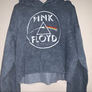 Pink Floyd Distressed Cropped Hoodie